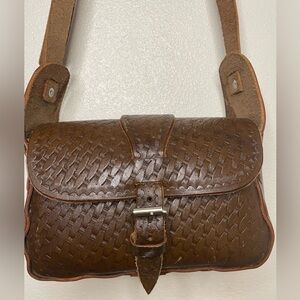 Handmade Brown Leather Crossbody Bag